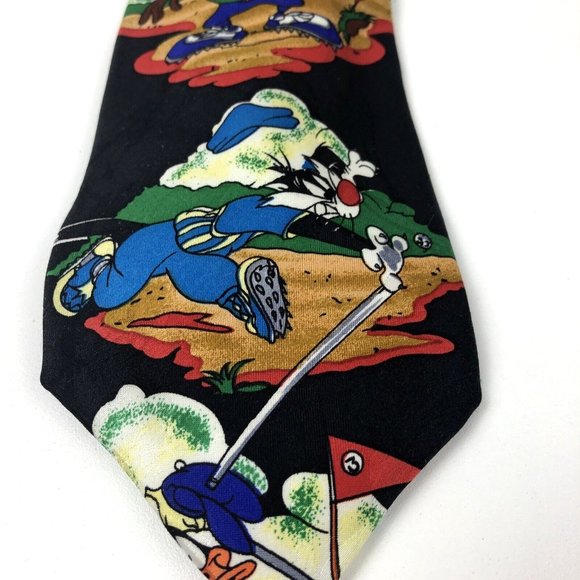 Looney Tunes Mania Neck Tie 90s 1994 Golf Toons Golf Tie. - Picture 2 of 5